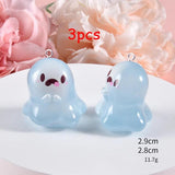 3pcs Ghost Charms Noctilucent Halloween Pendant DIY Findings