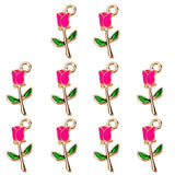 20Pcs Sweet Romantic Rose Flower Pendant Charm for Jewelry Making