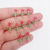 20Pcs Sweet Romantic Rose Flower Pendant Charm for Jewelry Making