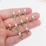 20Pcs Sweet Romantic Rose Flower Pendant Charm for Jewelry Making