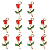 20Pcs Sweet Romantic Rose Flower Pendant Charm for Jewelry Making