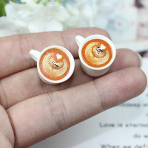 10Pcs Resin Coffee Cup Pendant DIY Jewelry Earrings Keychain Accessory