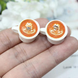 10Pcs Resin Coffee Cup Pendant DIY Jewelry Earrings Keychain Accessory