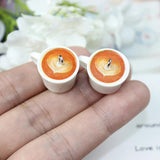 10Pcs Resin Coffee Cup Pendant DIY Jewelry Earrings Keychain Accessory
