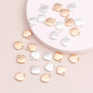 30pcs 13x10mm Silver Alloy Hearts Pendants for DIY Bracelets Necklaces Making