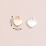 30pcs 13x10mm Silver Alloy Hearts Pendants for DIY Bracelets Necklaces Making