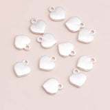 30pcs 13x10mm Silver Alloy Hearts Pendants for DIY Bracelets Necklaces Making