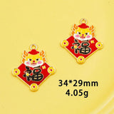 10pcs Year Dragon Enamel Charms for Jewelry Making