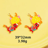 10pcs Year Dragon Enamel Charms for Jewelry Making
