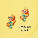10pcs Year Dragon Enamel Charms for Jewelry Making
