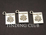 30 pcs Silver PASSPORT Charm 15x18mm for DIY Jewelry Making