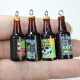 10Pcs 3D Beer Bottle Charm Resin Alcohol Pendant DIY Jewelry Making