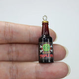 10Pcs 3D Beer Bottle Charm Resin Alcohol Pendant DIY Jewelry Making