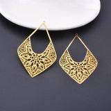 6pcs Gold Geometry Charms Filigree Earrings Pendant