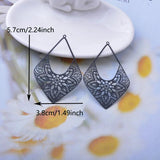 6pcs Gold Geometry Charms Filigree Earrings Pendant