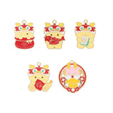 10pcs Chinese Zodiac Dragon Enamel Charms for DIY Jewelry Making