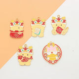 10pcs Chinese Zodiac Dragon Enamel Charms for DIY Jewelry Making