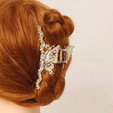 Rhinestone Butterfly Hair Clip Ponytail Claw Clip Shark Clip