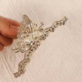 Rhinestone Butterfly Hair Clip Ponytail Claw Clip Shark Clip