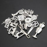 30pcs Mix Sewing Machine Charms Tape Measure Pendant DIY Findings