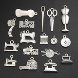 30pcs Mix Sewing Machine Charms Tape Measure Pendant DIY Findings