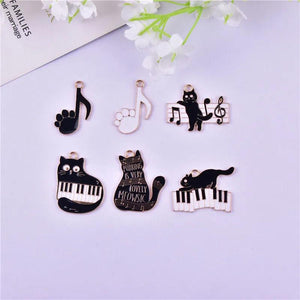 10 Cat Metal Charms for Earring Pendant Jewelry Making