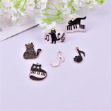10 Cat Metal Charms for Earring Pendant Jewelry Making