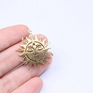 5pcs Stainless Steel Sun Jewelry Charms Pendant DIY Handcraft