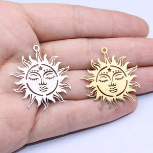 5pcs Stainless Steel Sun Jewelry Charms Pendant DIY Handcraft