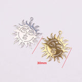 5pcs Stainless Steel Sun Jewelry Charms Pendant DIY Handcraft