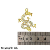 10pcs Bling Crystal Dragon Charms for DIY Jewelry Making
