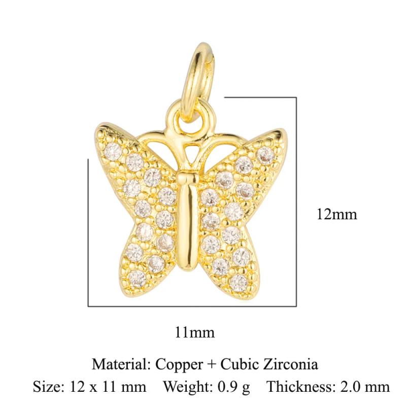 3pcs Brass CZ Tree Crown Charm for DIY Jewelry