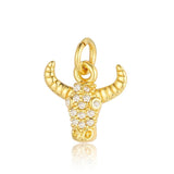 3pcs Brass CZ Tree Crown Charm for DIY Jewelry