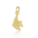 3pcs Brass CZ Tree Crown Charm for DIY Jewelry