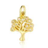 3pcs Brass CZ Tree Crown Charm for DIY Jewelry