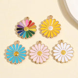 10pcs Sunflower Charms Enamel Pendant DIY Jewelry Making Accessories