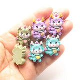 10pcs Happy Year Lucky Dragon Charms Cartoon Dragon Pendants Gift