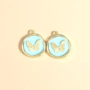 10pcs Enamel Butterfly Charms for Necklace Key Chains DIY Jewelry