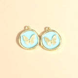 10pcs Enamel Butterfly Charms for Necklace Key Chains DIY Jewelry