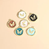 10pcs Enamel Butterfly Charms for Necklace Key Chains DIY Jewelry