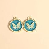 10pcs Enamel Butterfly Charms for Necklace Key Chains DIY Jewelry