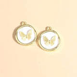 10pcs Enamel Butterfly Charms for Necklace Key Chains DIY Jewelry