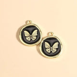 10pcs Enamel Butterfly Charms for Necklace Key Chains DIY Jewelry