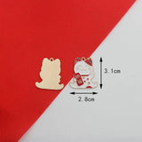 10pcs Chinese Rabbit Happy Year Lion Enamel DIY Charms for Jewelry
