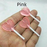 10pcs Resin Heart Lollipop Charms DIY Jewelry Making Crafts