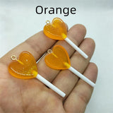 10pcs Resin Heart Lollipop Charms DIY Jewelry Making Crafts