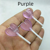 10pcs Resin Heart Lollipop Charms DIY Jewelry Making Crafts