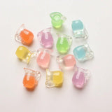 12pcs Fruit Juice Bottle Charms Resin Drink Cup Pendants DIY Jewelry Making