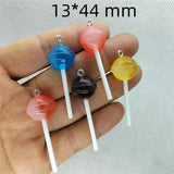 10pcs Planet Lollipop Charms Resin Candy Pendants DIY Jewelry Making Crafts