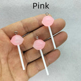 10pcs Planet Lollipop Charms Resin Candy Pendants DIY Jewelry Making Crafts